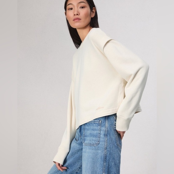 RAG & BONE NWOT Jo Cotton Blend Top in Ivory - Picture 2 of 12